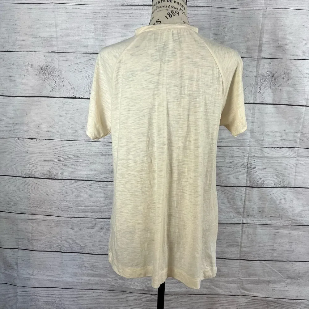 Sundance Smocked Top Ivory Cream size Small